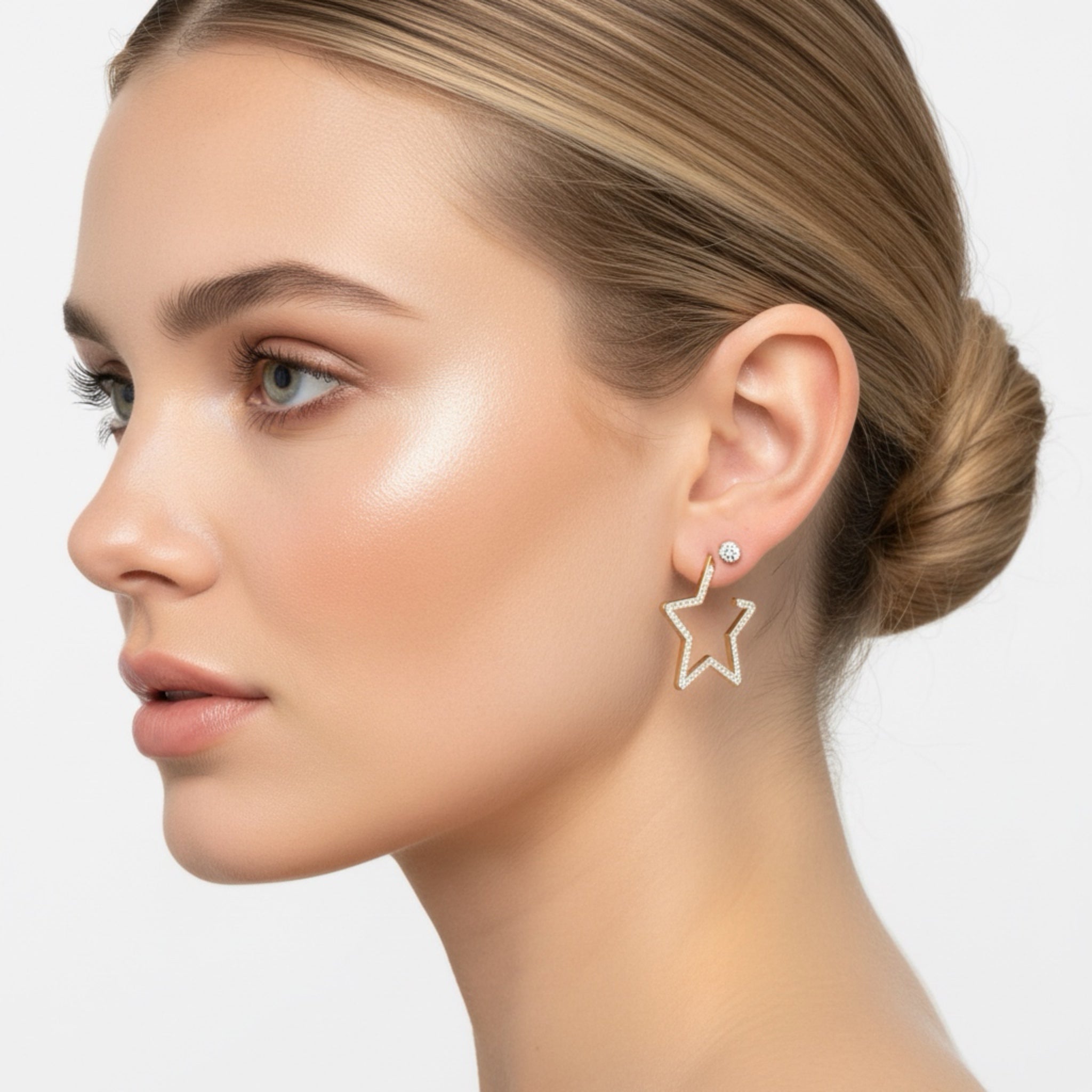Boucles d'oreilles STARLIGHT - (Créoles-Zirconium)