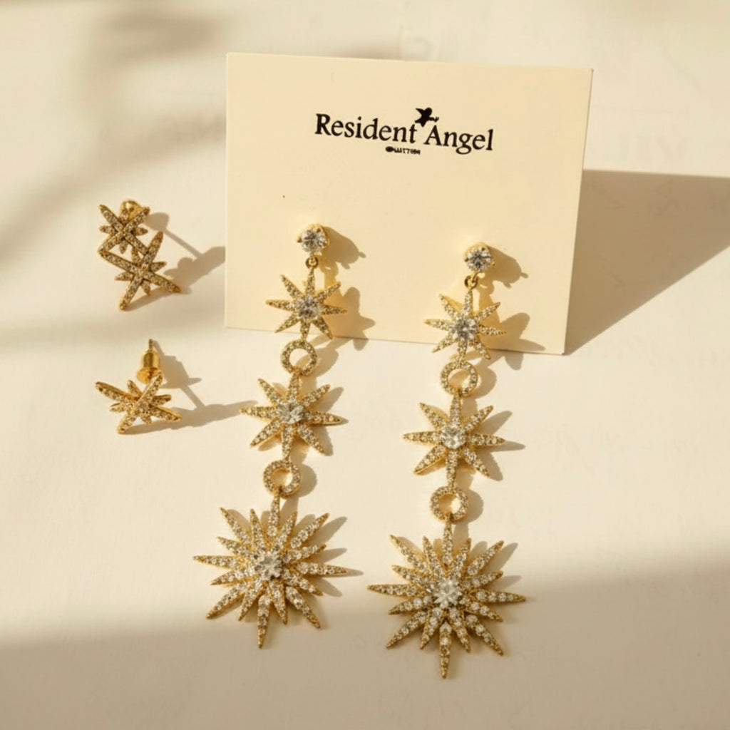 Boucles d'oreilles STARLIGHT - POLARIS - Plaqué Or