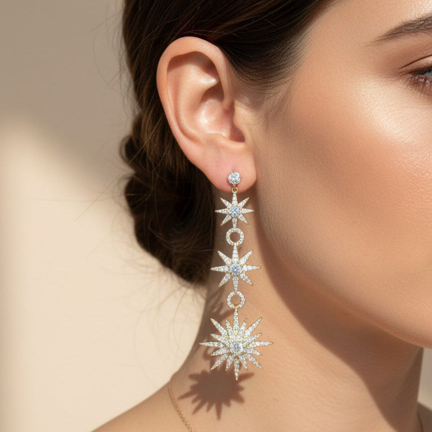 Boucles d'oreilles STARLIGHT - POLARIS - Plaqué Or