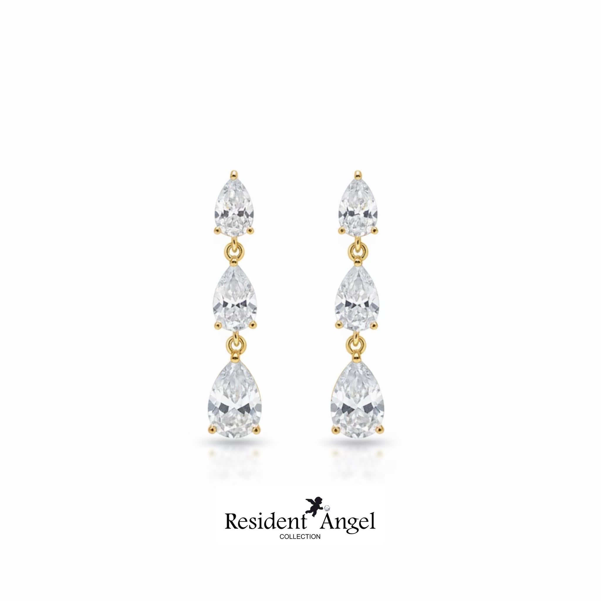 Boucles d'oreilles DROP - CASCADE - Plaqué Or