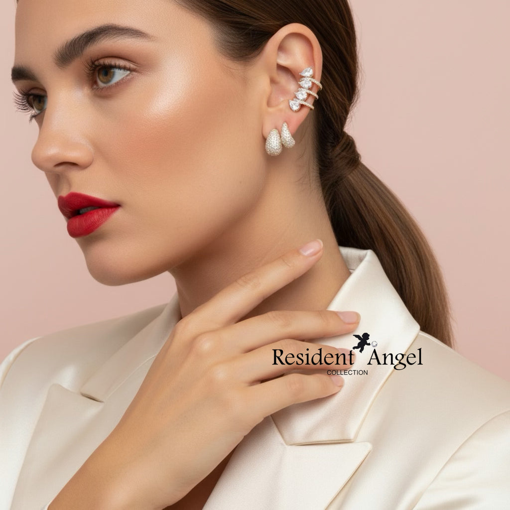Boucles d'oreilles DROP – Ear Cuff Plaqué Or & Zirconiums