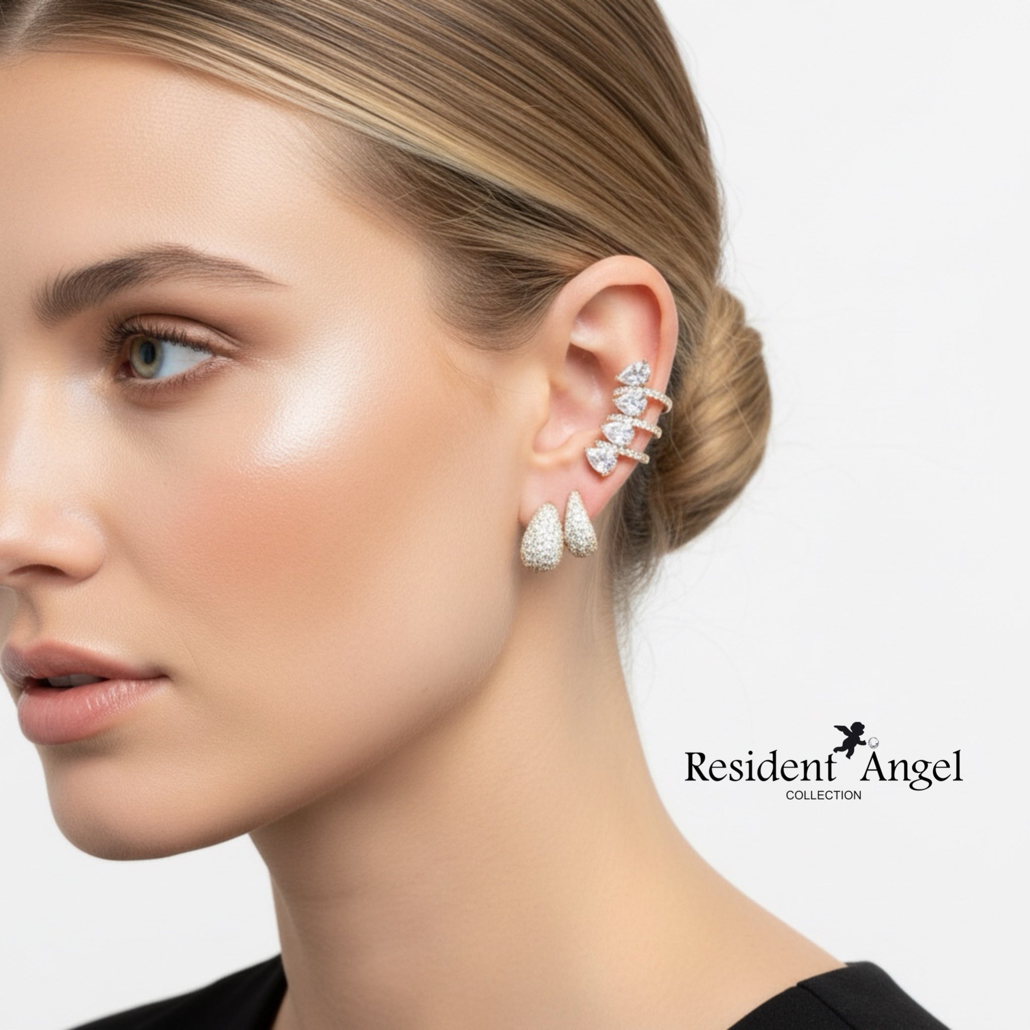 Boucles d'oreilles DROP – Ear Cuff Plaqué Or & Zirconiums