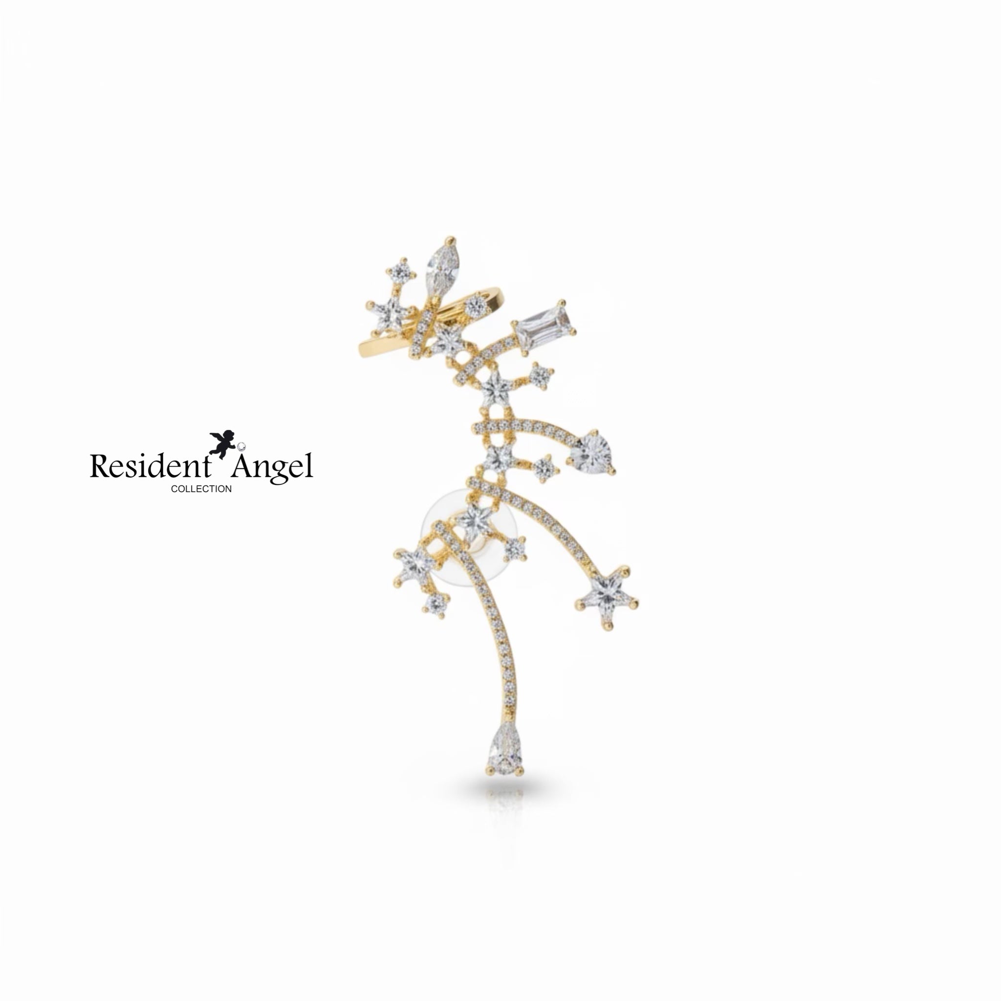 Ear Cuff STARLIGHT- Star Kiss - Plaqué Or & Zirconium