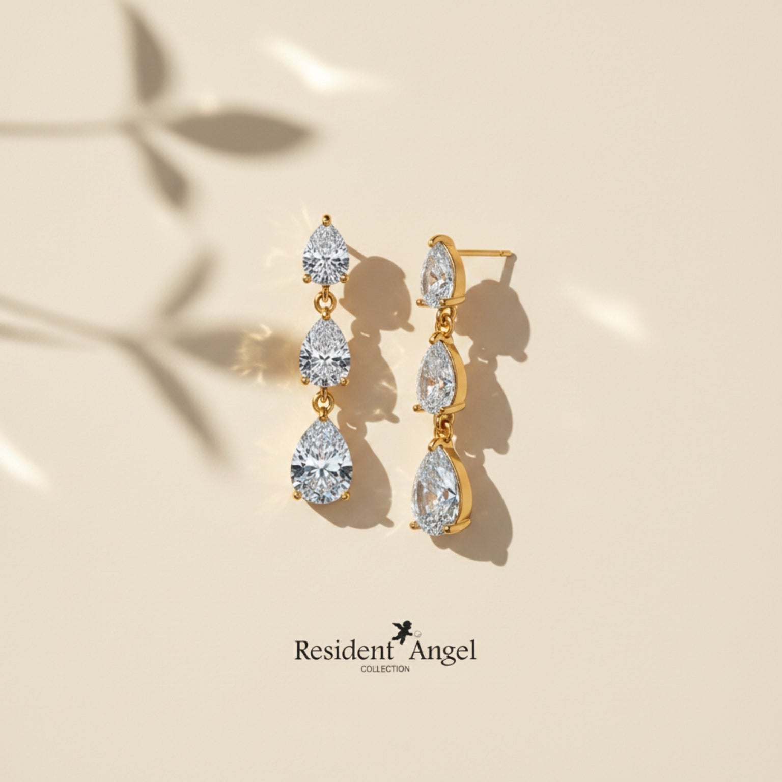 Boucles d'oreilles DROP - CASCADE - Plaqué Or